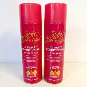 Lot Of 2 Soft & Beautiful Ultimate Conditioning Sheen Spray Aerosol 11.25 oz New